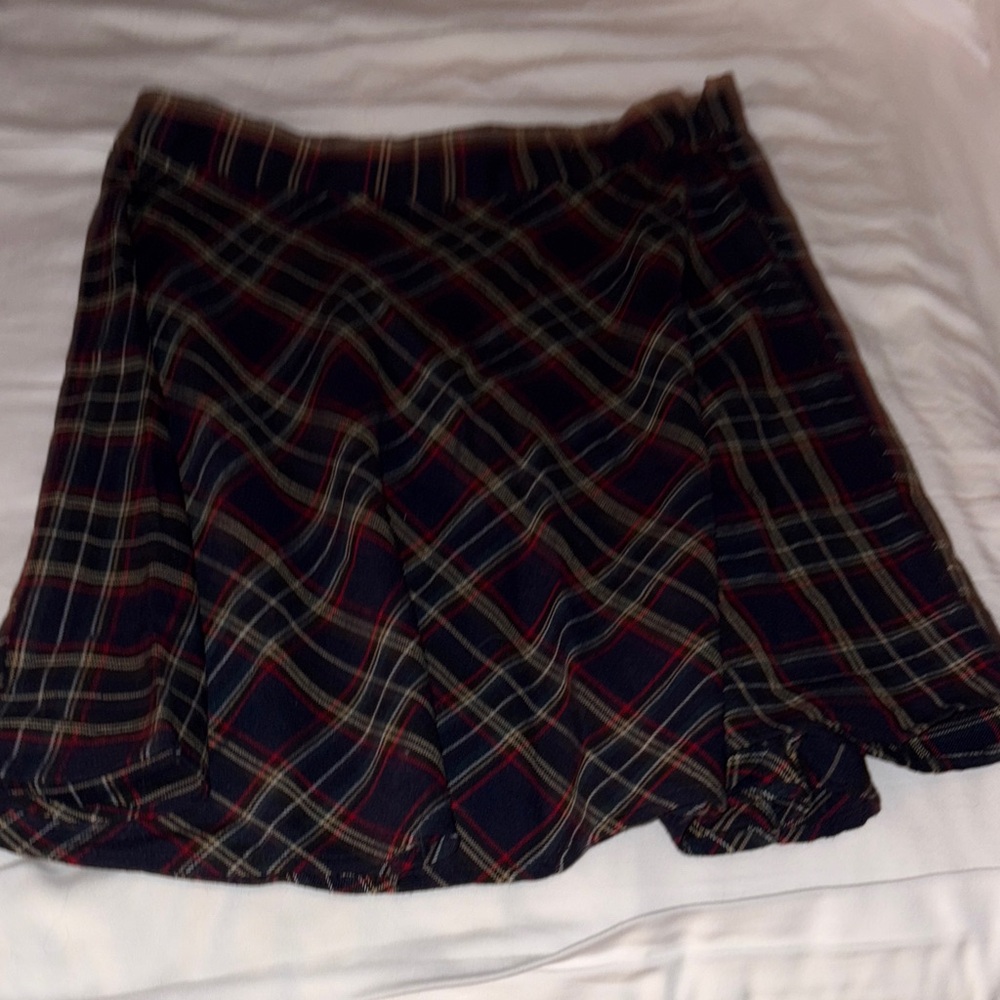 Forever 21 Tartan A-Line Skirt - Red and Black